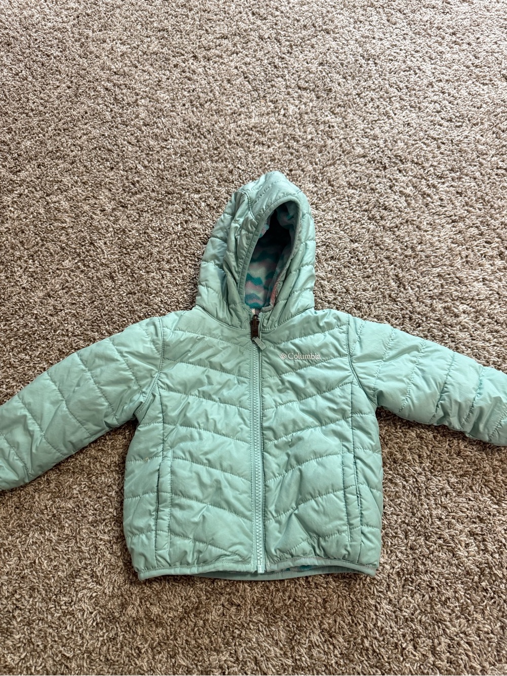 Columbia Kids Mint Green Hooded Puffer Jacket